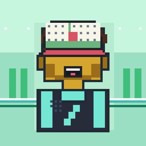 Backgrounds trait Mint Horizon, shown on a Humble Guy